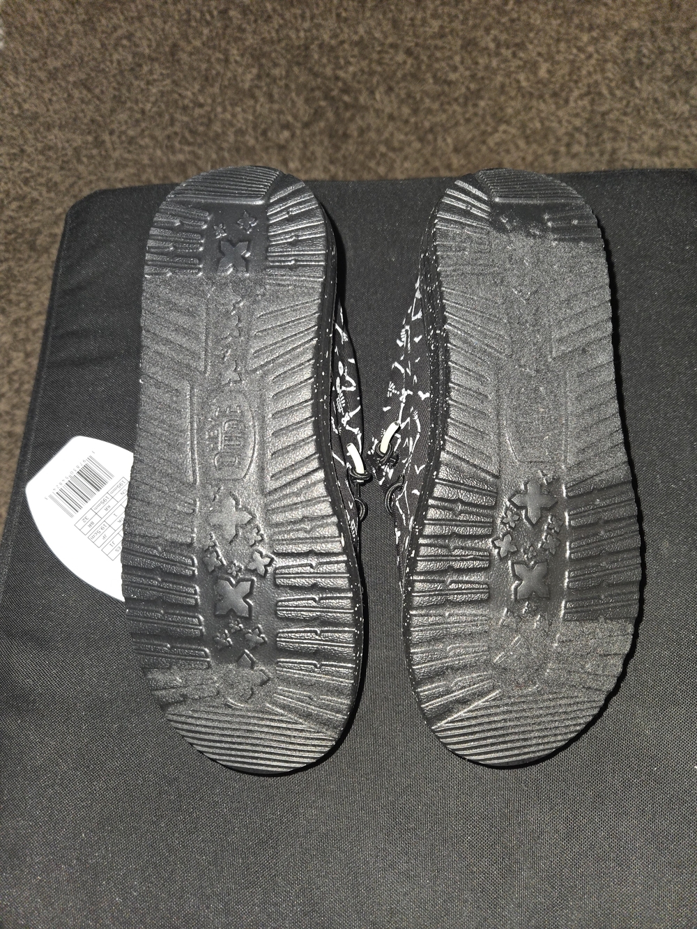 New Hey Dude Kids' Wally Skeletons Slip-On Shoes - Black/White - Picture 6 of 6